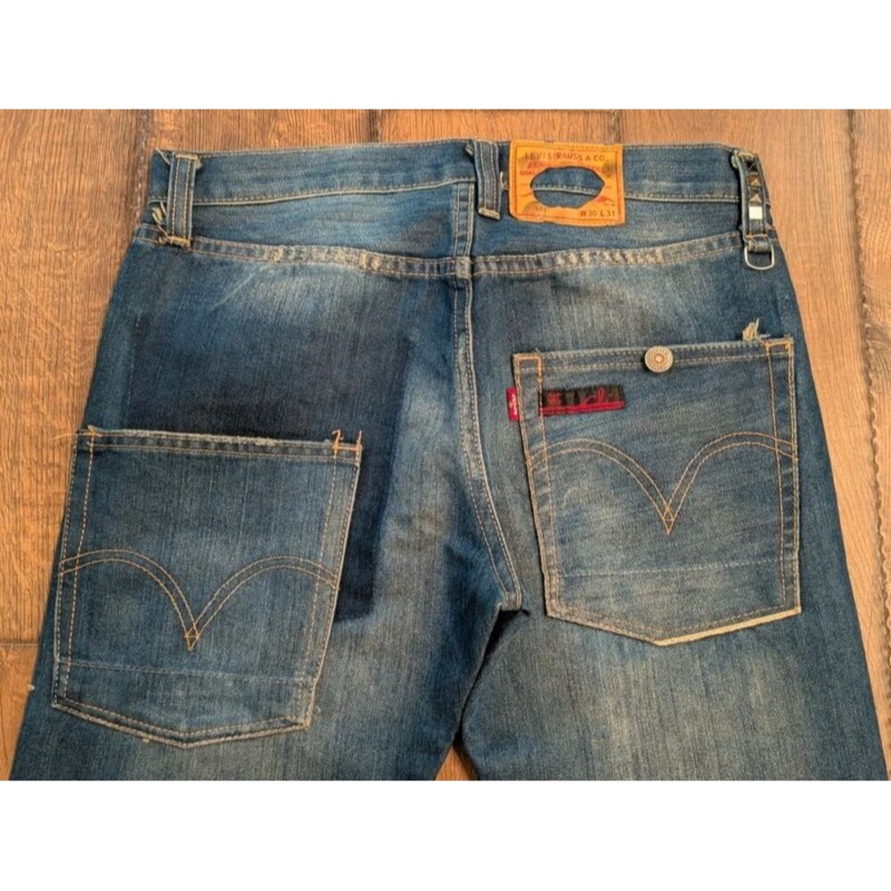 Custom Japanese Selvedge Distressed Levi's 505 Jeans Men's 30x31 Made In Japan - Picture 13 of 16